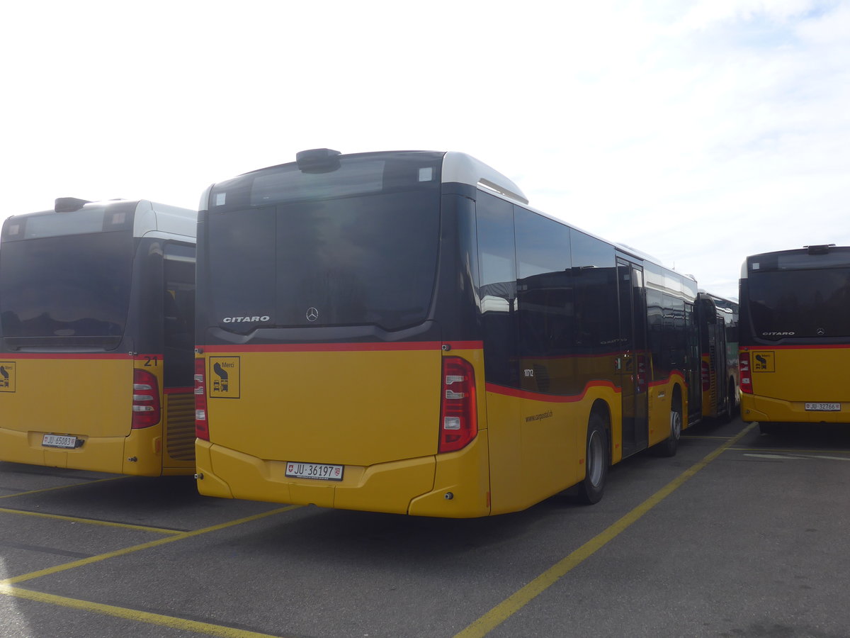 (214'299) - CarPostal Ouest - JU 36'197 - Mercedes am 16. Februar 2020 in Develier, Parkplatz