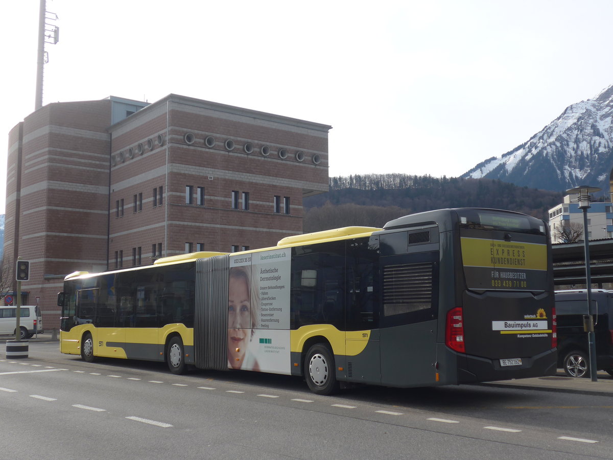 (214'374) - STI Thun - Nr. 162/BE 752'162 - Mercedes am 17. Februar 2020 beim Bahnhof Spiez