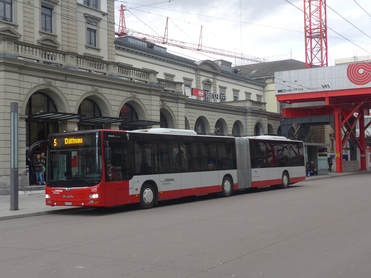 (214'446) - SW Winterthur - Nr. 353/ZH 886'353 - MAN am 18. Februar 2020 beim Hauptbahnhof Winterthur