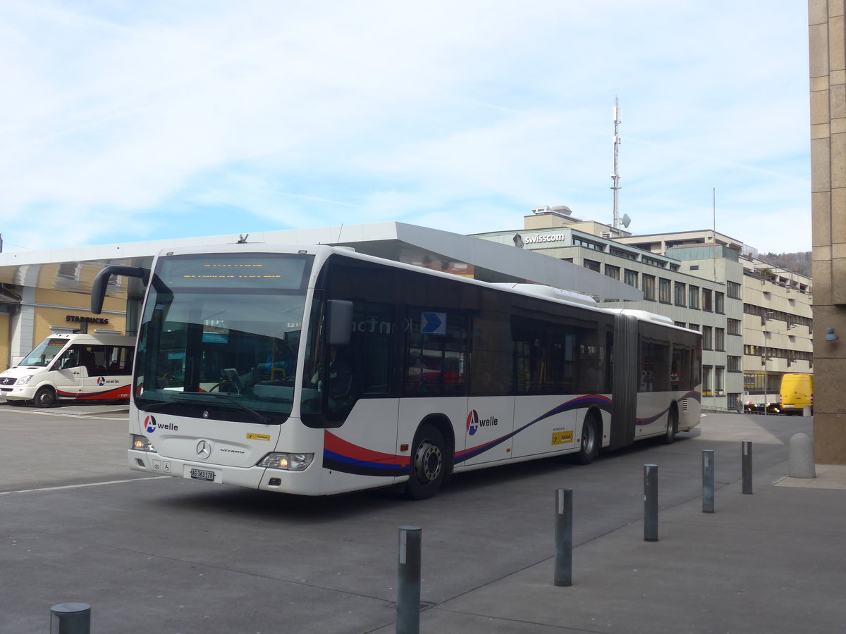 (214'631) - Wicki, Zufikon - AG 363'178 - Mercedes am 20. Februar 2020 beim Bahnhof Baden