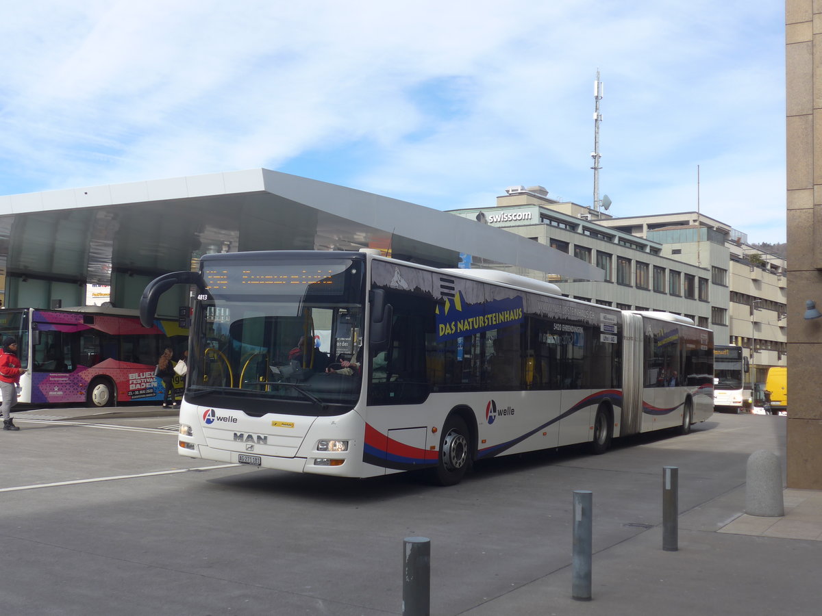 (214'641) - PostAuto Nordschweiz - AG 271'181 - MAN am 20. Februar 2020 beim Bahnhof Baden