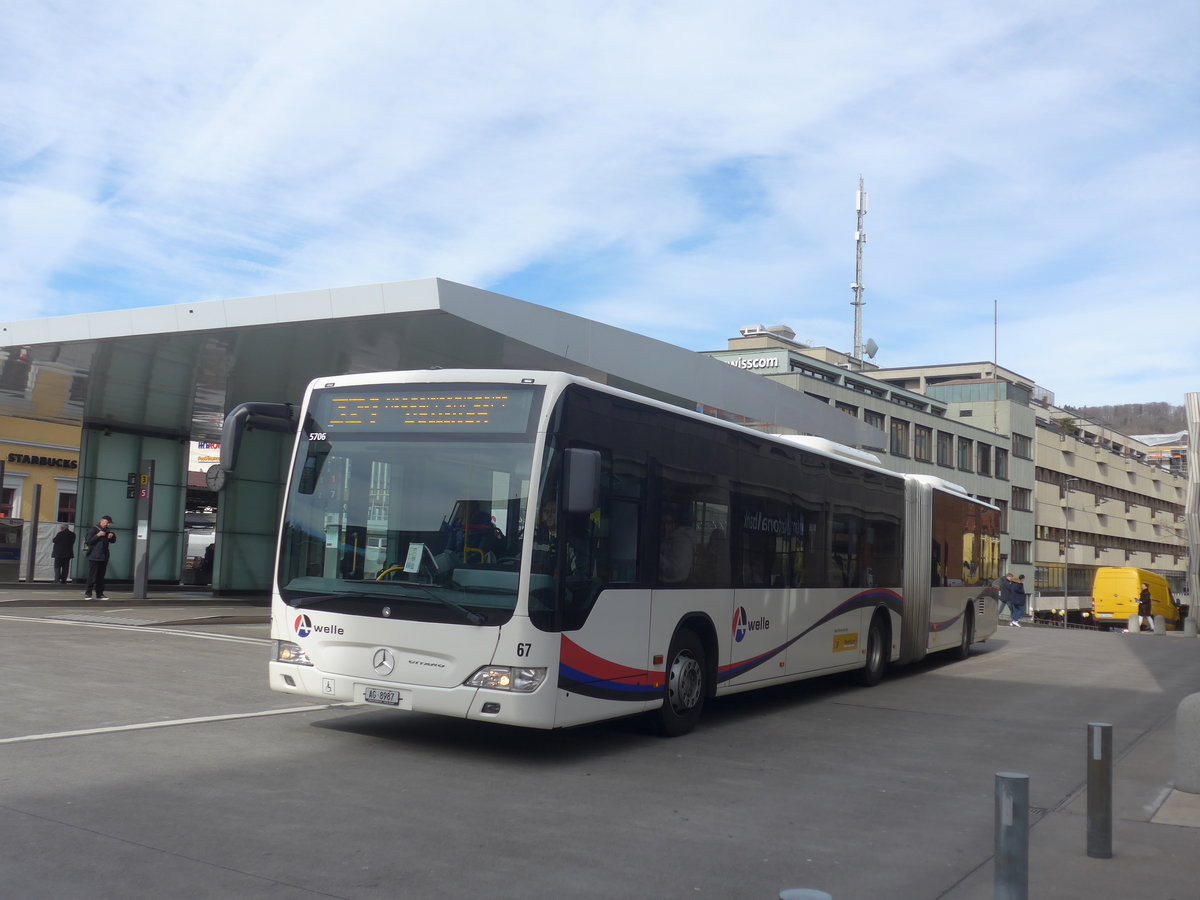 (214'644) - Steffen, Remetschwil - Nr. 67/AG 8987 - Mercedes am 20. Februar 2020 beim Bahnhof Baden