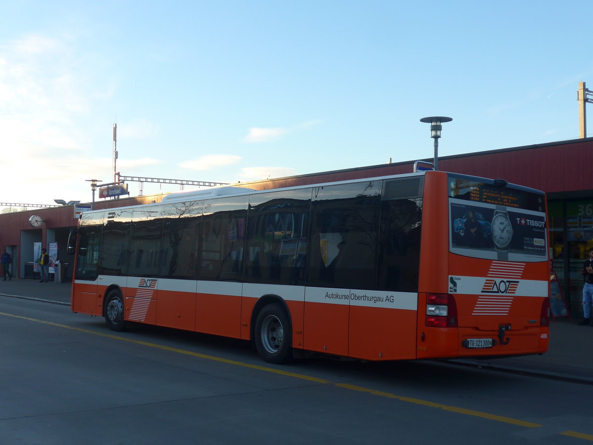 (214'693) - AOT Amriswil - Nr. 408/TG 121'300 - MAN am 20. Februar 2020 beim Bahnhof Amriswil