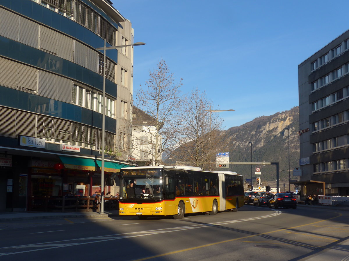 (214'823) - Buchard, Leytron - VS 223'348 - MAN (ex Nr. 161) am 22. Februar 2020 beim Bahnhof Sion