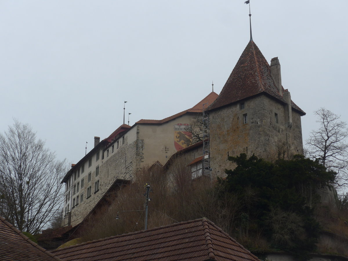 (215'028) - Das Schloss Laupen am 2. M�rz 2020