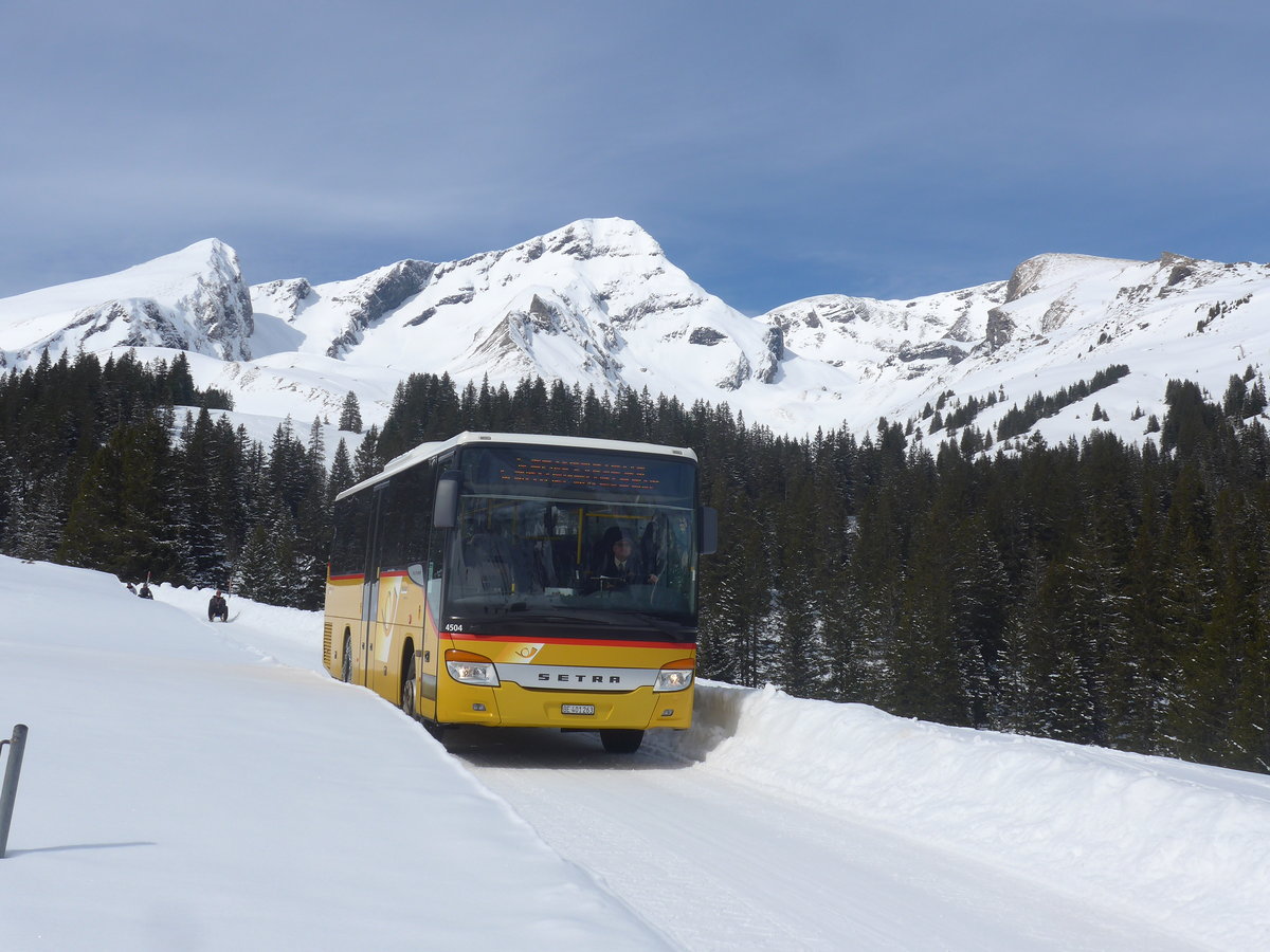 (215'078) - PostAuto Bern - BE 401'263 - Setra (ex AVG Meiringen Nr. 63) am 8. Mrz 2020 in Grindelwald, Alpiglen