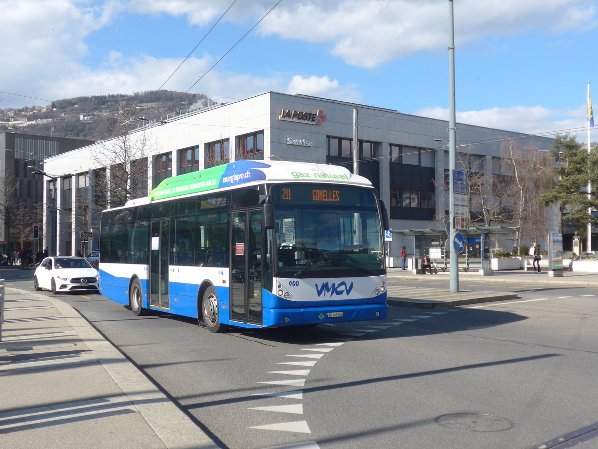 (215'170) - VMCV Clarens - Nr. 400/VD 605'103 - Van Hool (ex CarPostal Ouest Nr. 11; ex CarPostal Ouest Nr. 2) am 14. Mrz 2020 beim Bahnhof Vevey