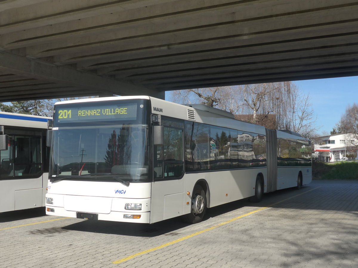 (215'261) - VMCV Clarens - Nr. 907 - MAN (ex PostAuto Zrich Nr. 164; ex PostAuto Zrich Nr. 26) am 15. Mrz 2020 in Kerzers, Murtenstrasse