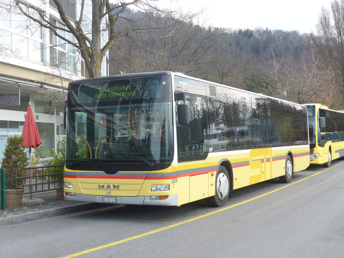 (215'286) - STI Thun - Nr. 129/BE 800'129 - MAN am 20. Mrz 2020 bei der Schifflndte Thun