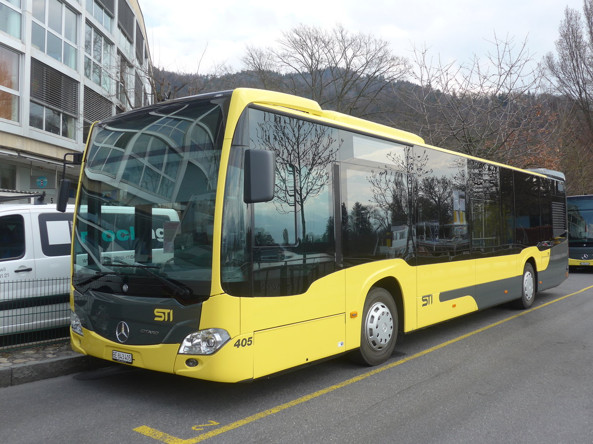 (215'288) - STI Thun - Nr. 405/BE 843'405 - Mercedes am 20. Mrz 2020 bei der Schifflndte Thun