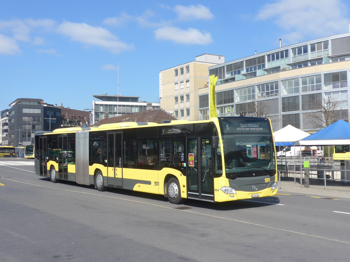 (215'470) - STI Thun - Nr. 184/BE 804'184 - Mercedes am 23. Mrz 2020 beim Bahnhof Thun