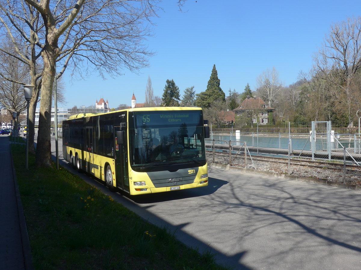 (215'775) - STI Thun - Nr. 148/BE 801'148 - MAN am 1. April 2020 in Thun, Rosenau