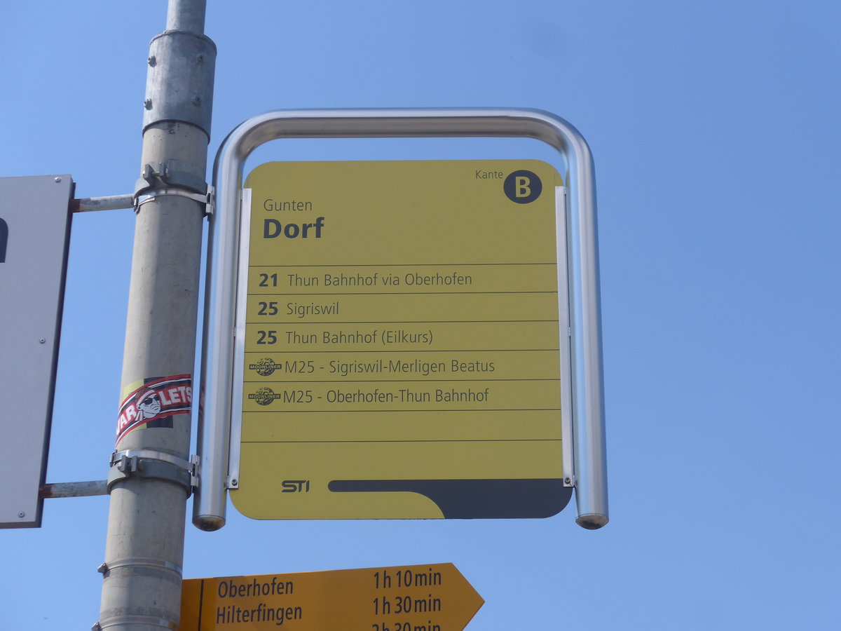 (215'956) - STI-Haltestelle - Gunten, Dorf - am 8. April 2020
