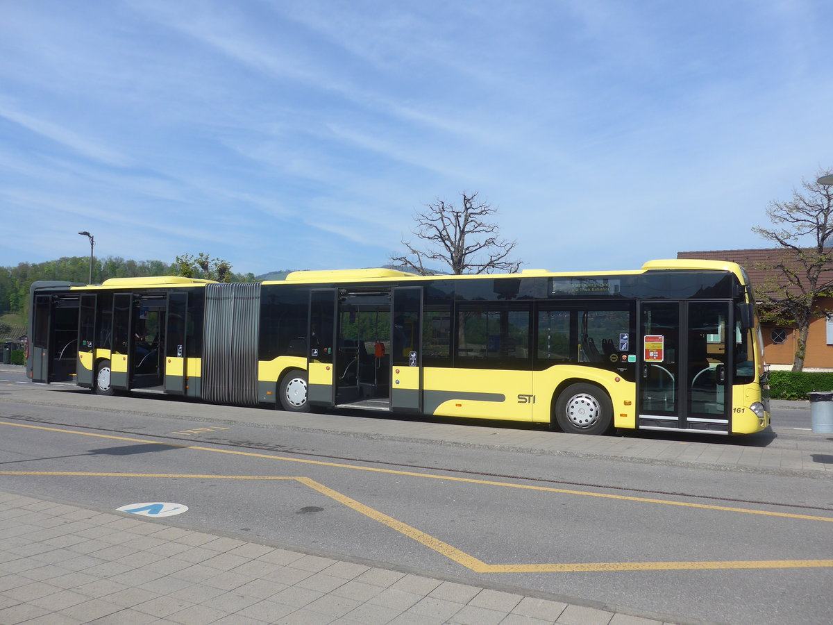 (216'147) - STI Thun - Nr. 161/BE 752'161 - Mercedes am 16. April 2020 beim Bahnhof Spiez