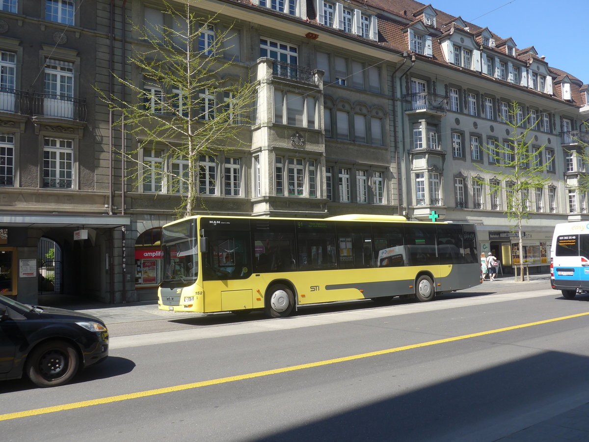 (216'162) - STI Thun - Nr. 152/BE 801'152 - MAN am 17. April 2020 in Thun, Bahnhofstrasse