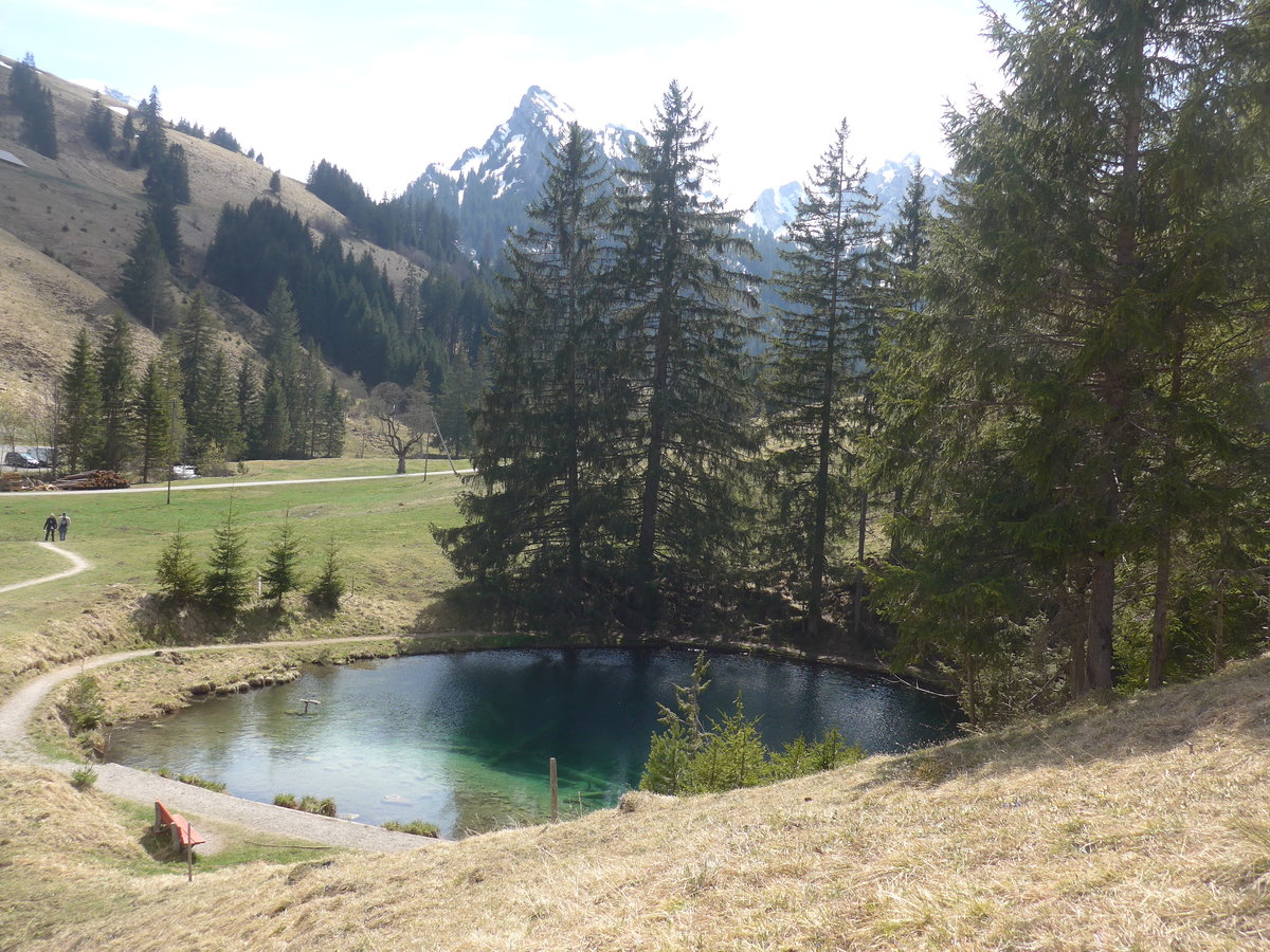 (216'181) - Das Blauseeli am 17. April 2020 auf der Grimmialp