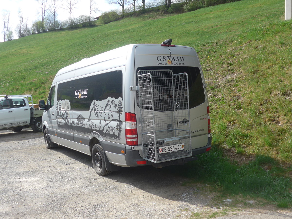 (216'475) - Bergbahnen Destination, Gstaad - BE 526'440 - Mercedes am 26. April 2020 in Zweisimmen, Talstation Rinderberg