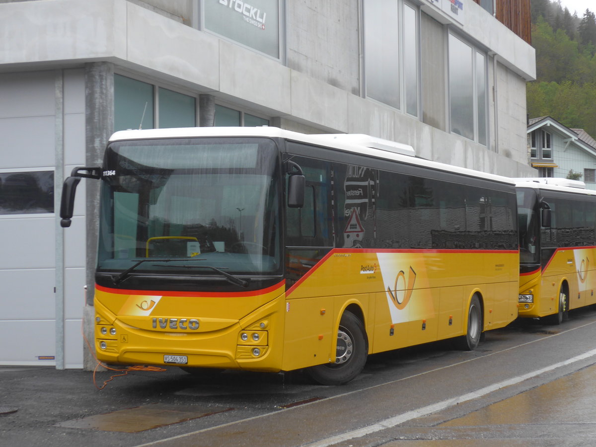 (216'613) - Seiler, Ernen - VS 504'351 - Iveco am 2. Mai 2020 in Fiesch, Postautostation