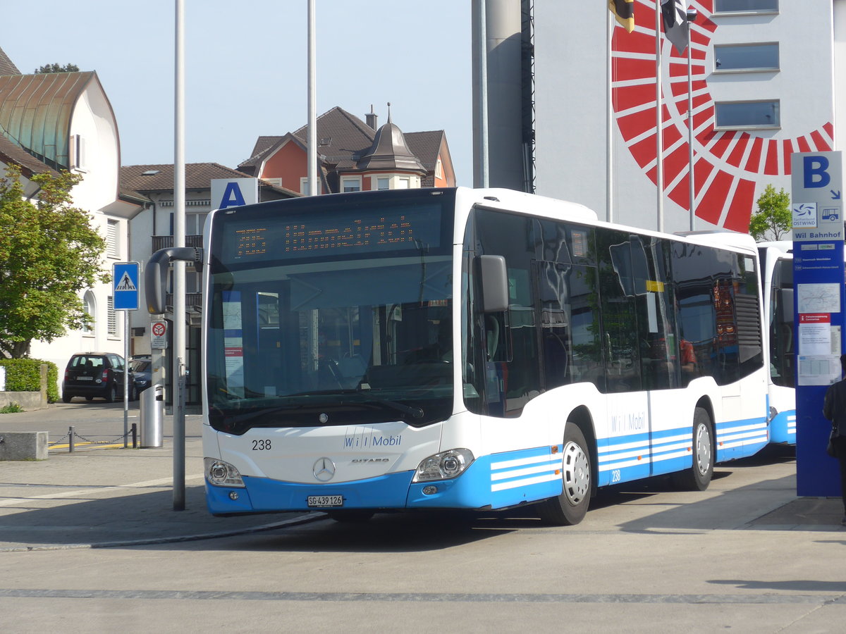 (216'801) - WilMobil, Wil - Nr. 238/SG 439'126 - Mercedes am 9. Mai 2020 beim Bahnhof Wil