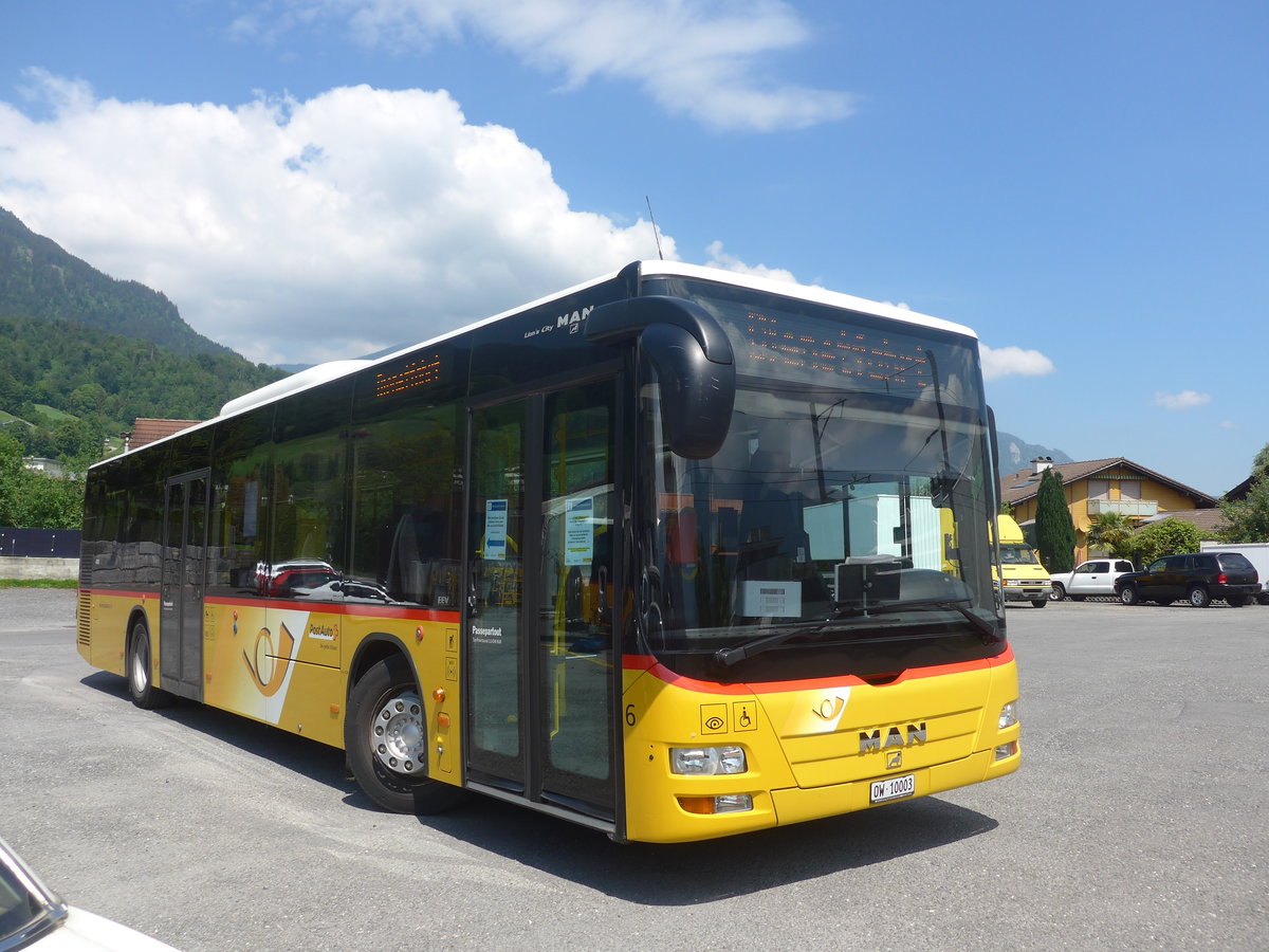 (217'051) - PostAuto Zentralschweiz - Nr. 6/OW 10'003 - MAN (ex Dillier, Sarnen Nr. 6) am 17. Mai 2020 in Sarnen, Garage