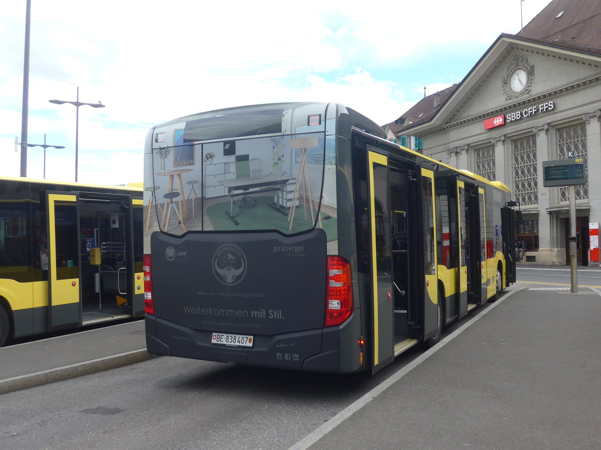 (217'619) - STI Thun - Nr. 407/BE 838'407 - Mercedes am 6. Juni 2020 beim Bahnhof Thun