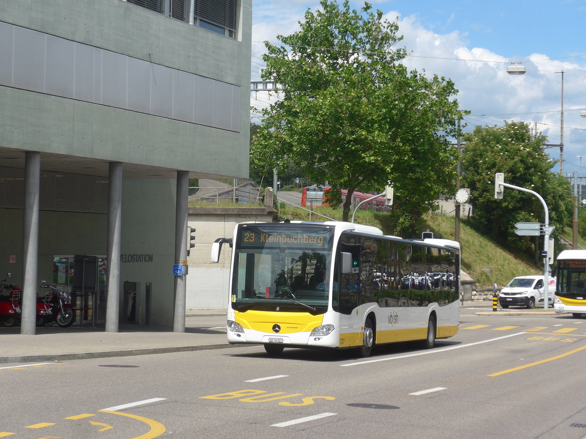 (217'768) - VBSH Schaffhausen - Nr. 227/SH 54'327 - Mercedes (ex SB Schaffhausen Nr. 27) am 8. Juni 2020 beim Bahnhof Schaffhausen