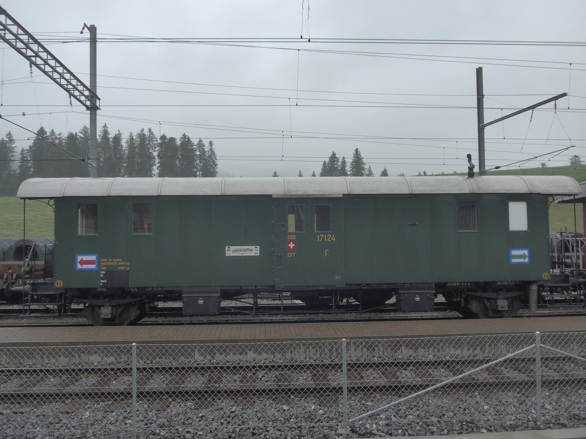 (217'933) - SBB-G�terwagen - Nr. 17'124 - am 14. Juni 2020 im Bahnhof Sumiswald-Gr�nen