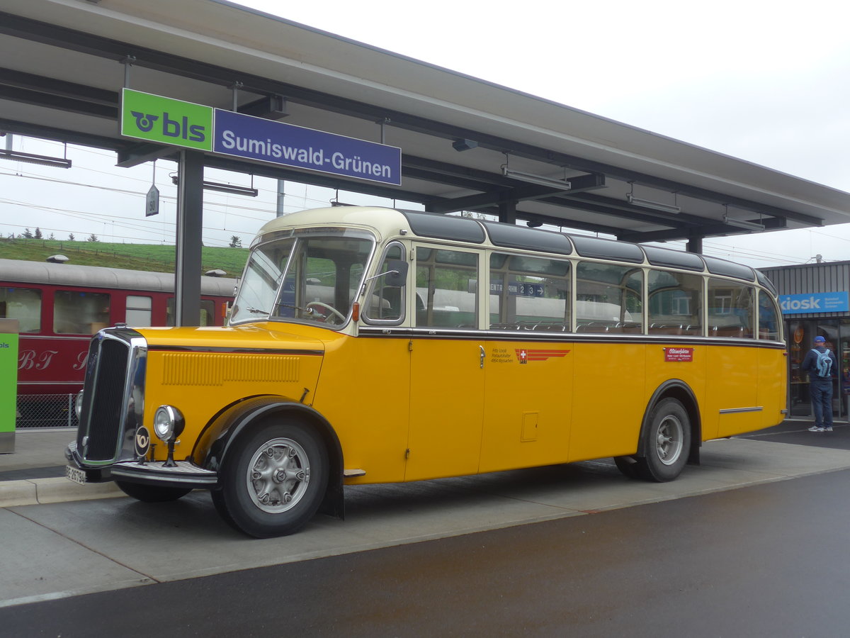 (217'968) - Loosli, Wyssachen - BE 26'794 - Saurer/R&J am 14. Juni 2020 beim Bahnhof Sumiswald-Grnen