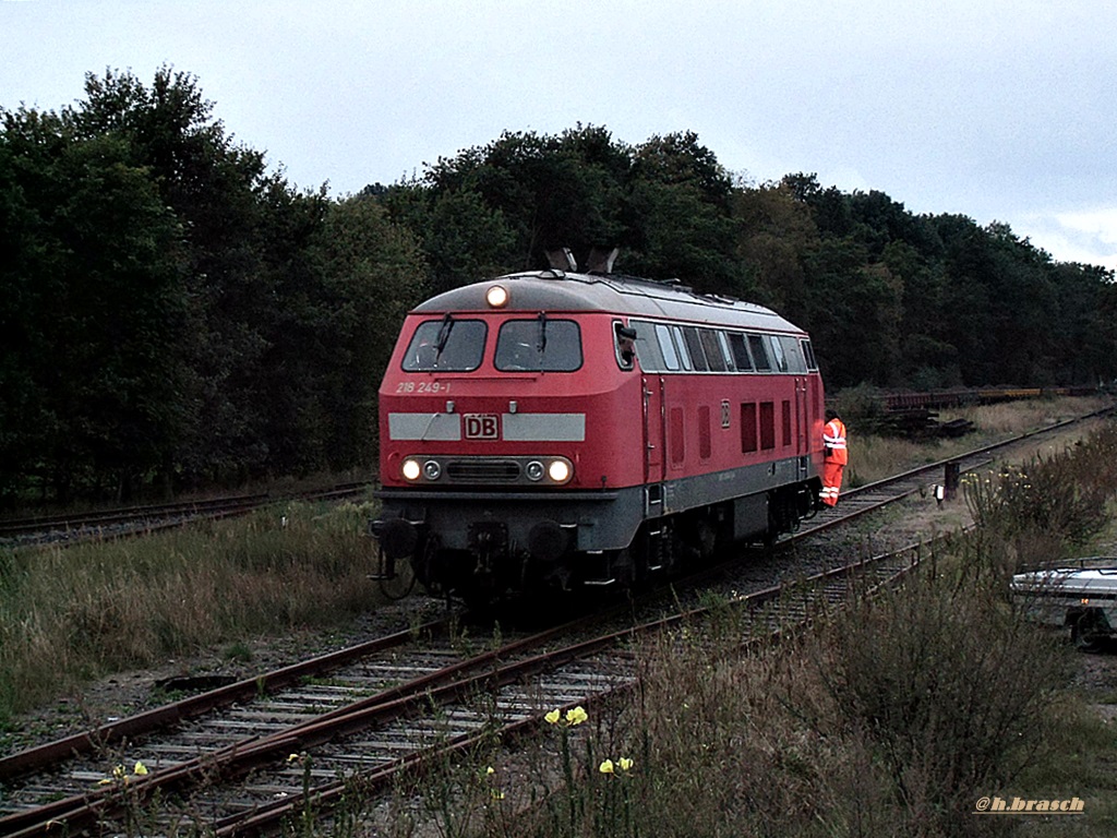 218 249-1 war auf rangierfahrt beim bhf glinde,datum 09.09.14