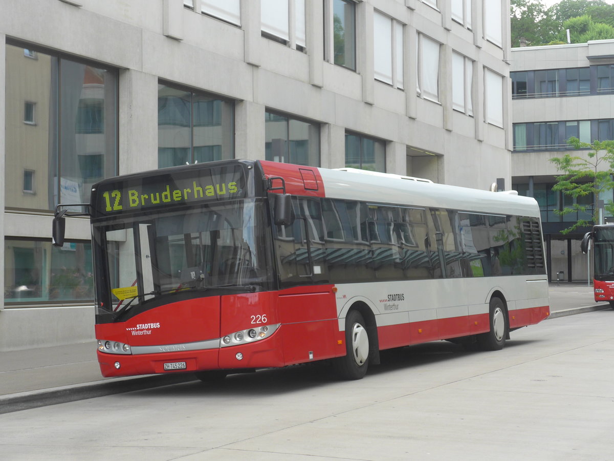 (218'270) - SW Winterthur - Nr. 226/ZH 745'226 - Solaris am 28. Juni 2020 beim Hauptbahnhof Winterthur