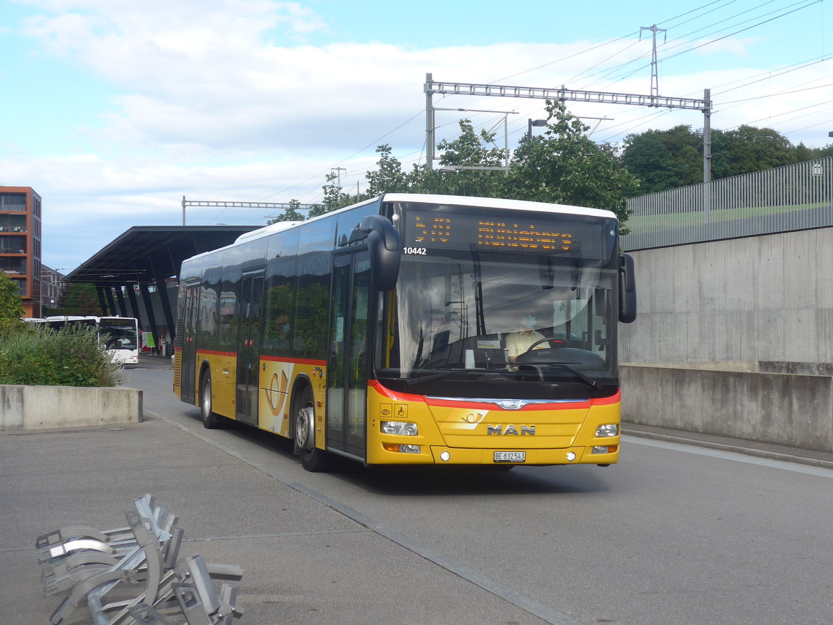 (218'596) - PostAuto Bern - Nr. 543/BE 832'543 - MAN am 6. Juli 2020 beim Bahnhof Bern Brnnen Westside