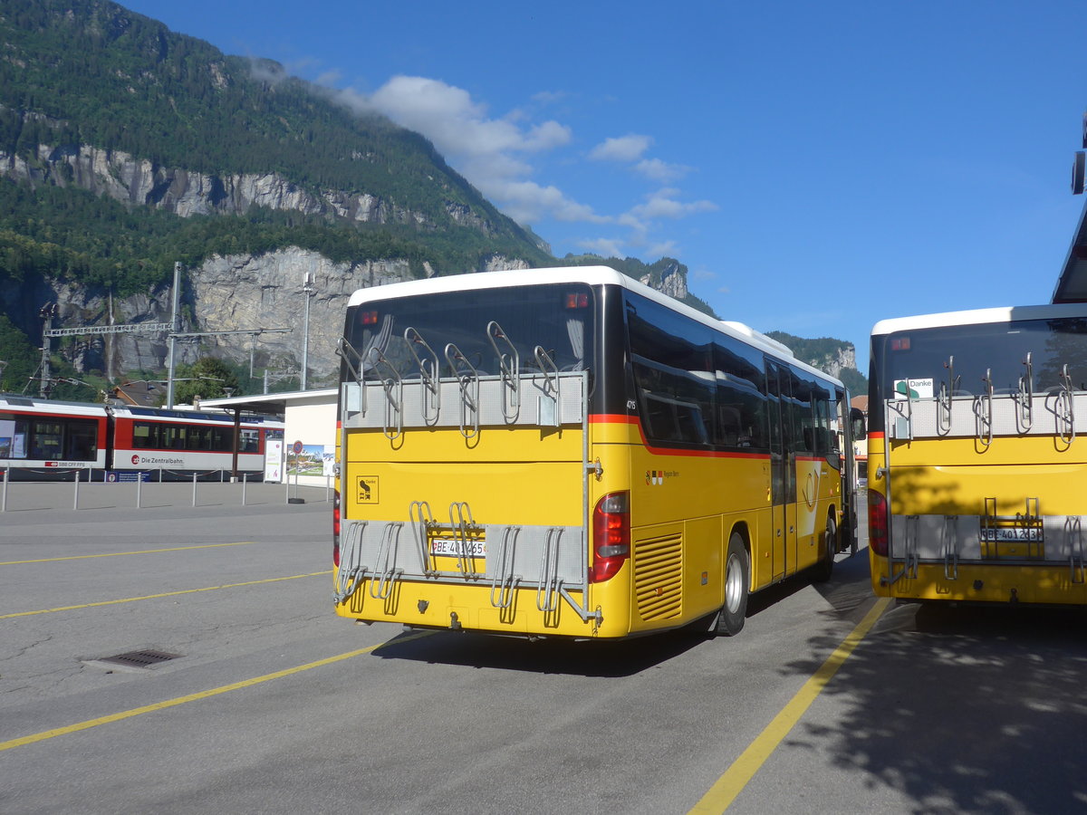 (218'618) - PostAuto Bern - BE 401'465 - Setra (ex AVG Meiringen Nr. 65) am 12. Juli 2020 in Meiringen, Postautostation