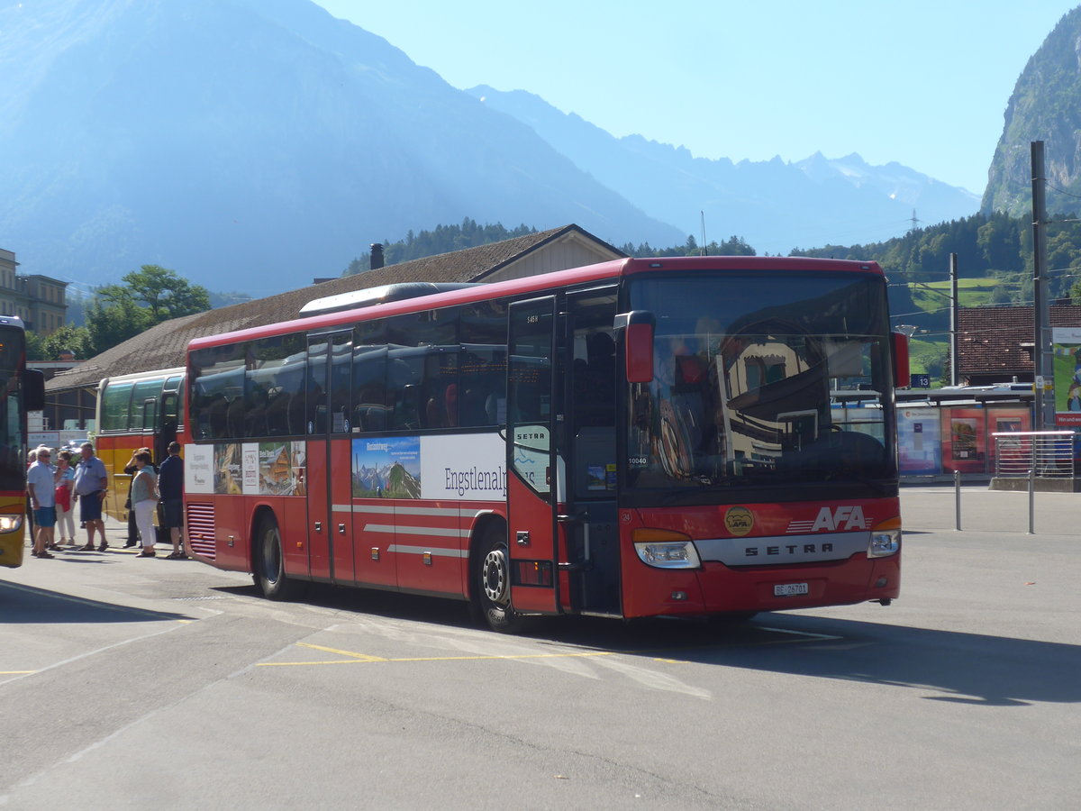 (218'633) - AFA Adelboden - Nr. 24/BE 26'701 - Setra am 12. Juli 2020 in Meiringen, Postautostation (Einsatz PostAuto fr Engstlenalp-Bus)