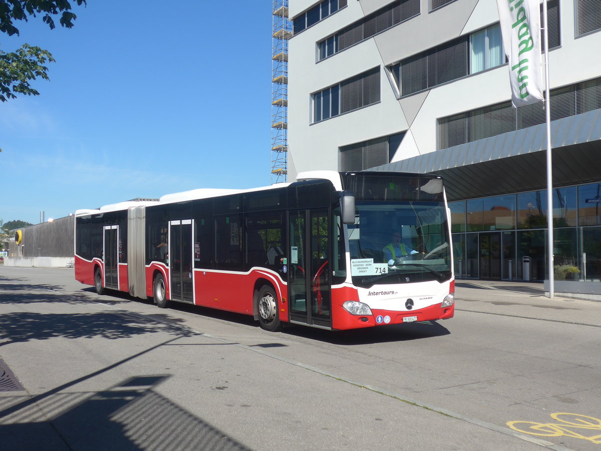 (218'821) - Intertours, Domdidier - FR 300'477 - Mercedes (ex BLT Oberwil Nr. 97; ex Gschwindl, A-Wien Nr. 8409) am 19. Juli 2020 beim Bahnhof Bern Brnnen Westside