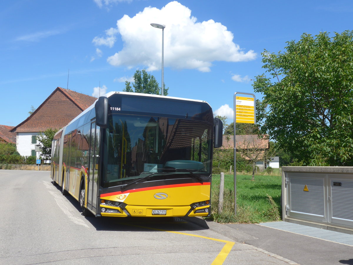 (219'008) - CarPostal Ouest - VD 267'970 - Solaris am 25. Juli 2020 in Sdeilles, Village