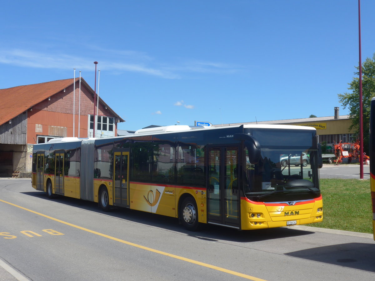 (219'027) - CarPostal Ouest - VD 566'342 - MAN am 25. Juli 2020 in Thierrens, Gare Routire