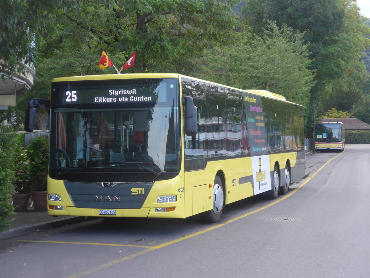 (219'303) - STI Thun - Nr. 602/BE 865'602 - MAN am 2. August 2020 bei der Schifflndte Thun