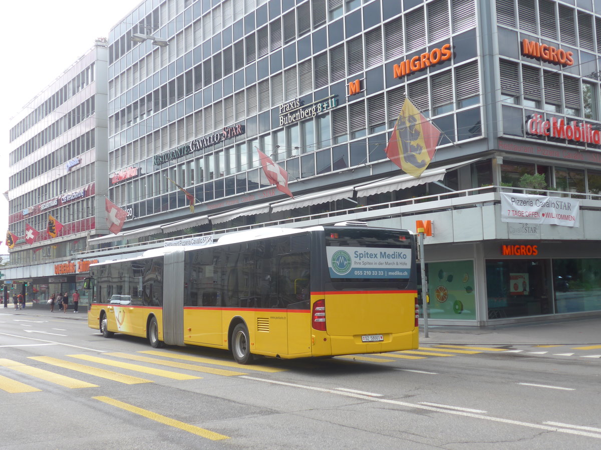 (219'417) - PostAuto Ostschweiz - SZ 58'001 - Mercedes (ex Kistler, Reichenburg) am 2. August 2020 beim Bahnhof Bern