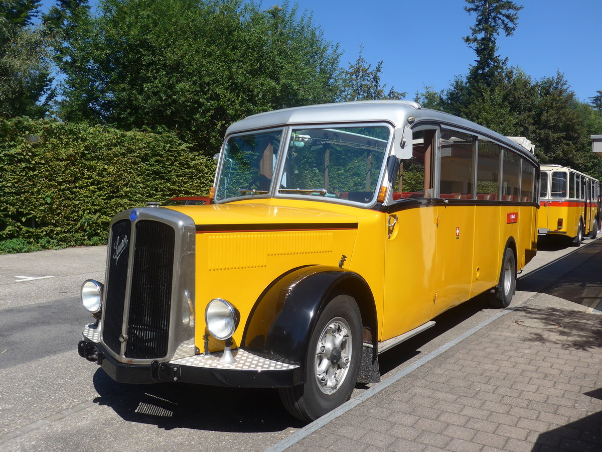 (219'567) - Schlapp, Cottens - FR 300'537 - Saurer/Saurer (ex SATEG, Lausanne; ex P 23'086; ex P 2138) am 9. August 2020 in Emmenmatt, Mossegg