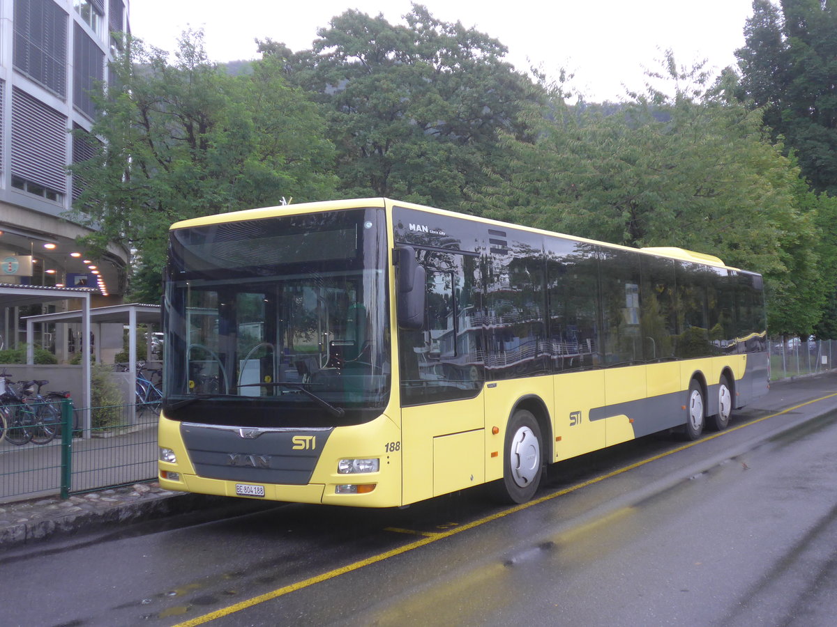 (220'167) - STI Thun - Nr. 188/BE 804'188 - MAN am 29. August 2020 bei der Schifflndte Thun