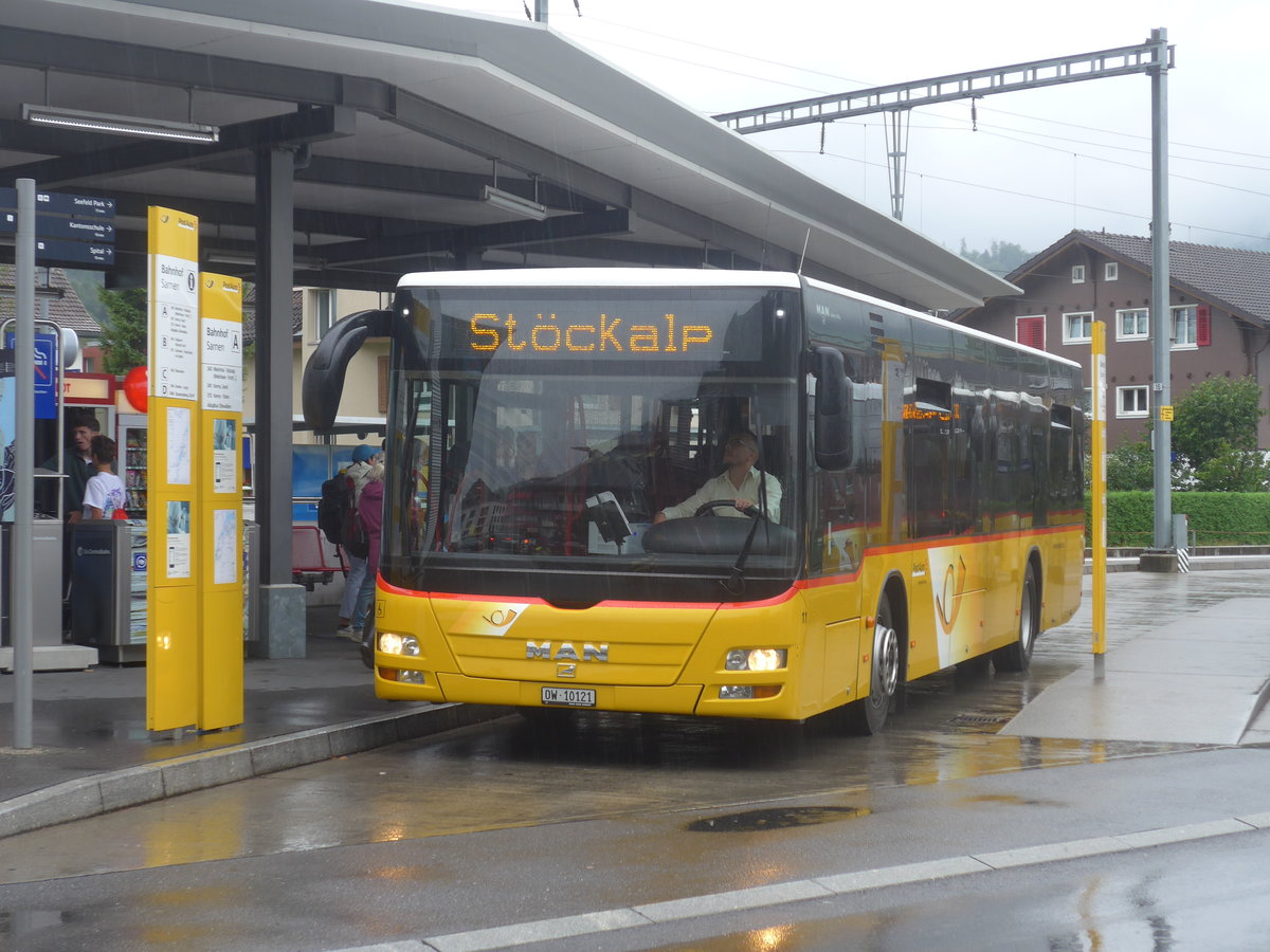 (220'192) - PostAuto Zentralschweiz - Nr. 11/OW 10'121 - MAN (ex Dillier, Sarnen Nr. 11) am 29. August 2020 beim Bahnhof Sarnen