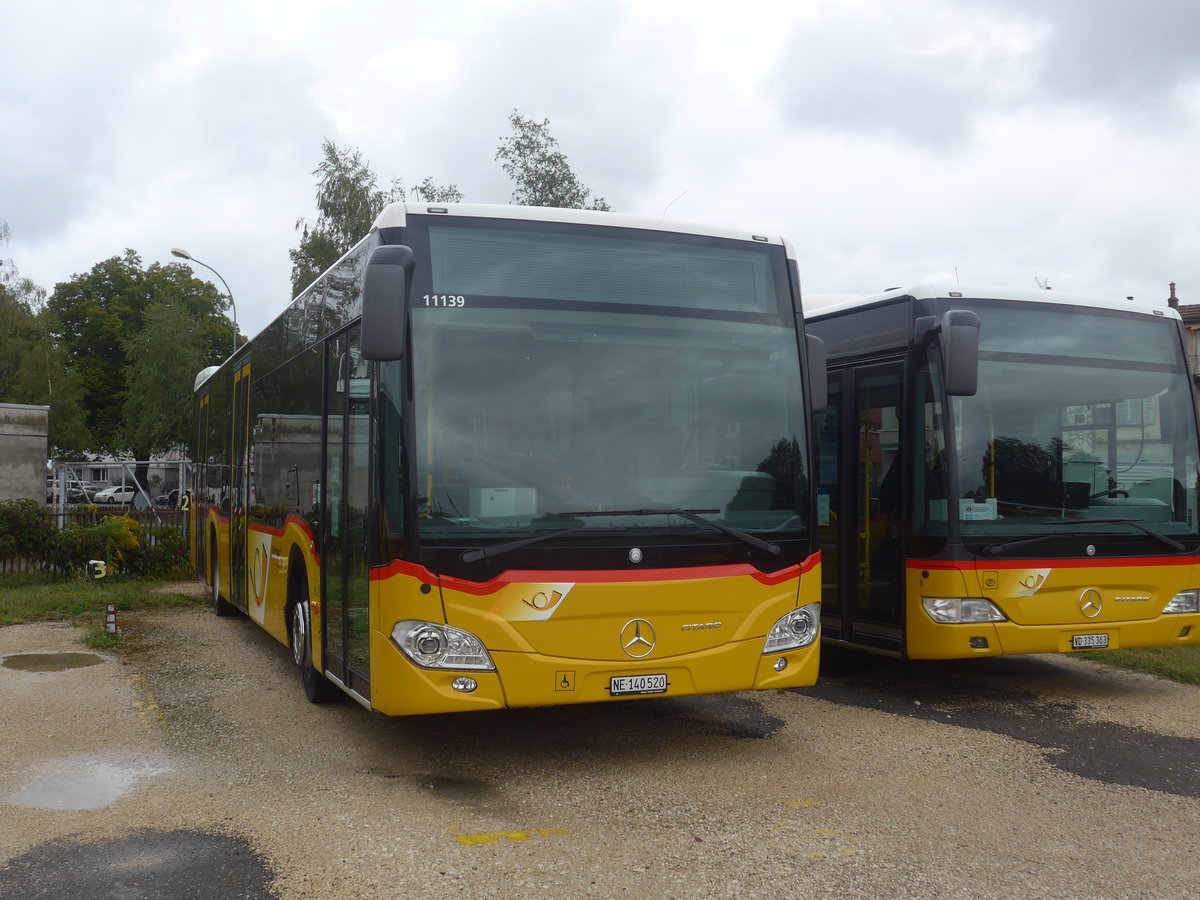 (220'282) - CarPostal Ouest - NE 140'520 - Mercedes am 30. August 2020 in Yverdon, Garage