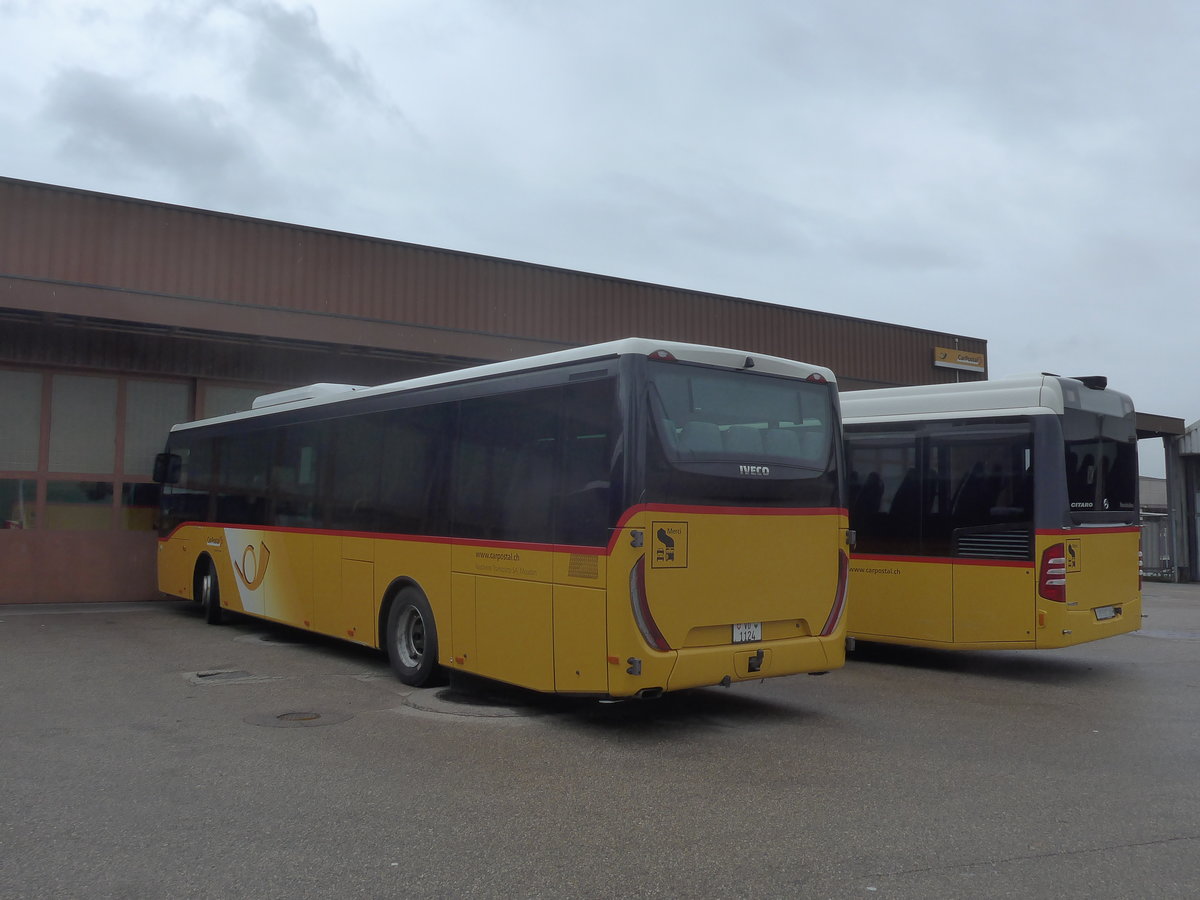 (220'320) - Faucherre, Moudon - VD 1124 - Iveco am 30. August 2020 in Yverdon, Postgarage