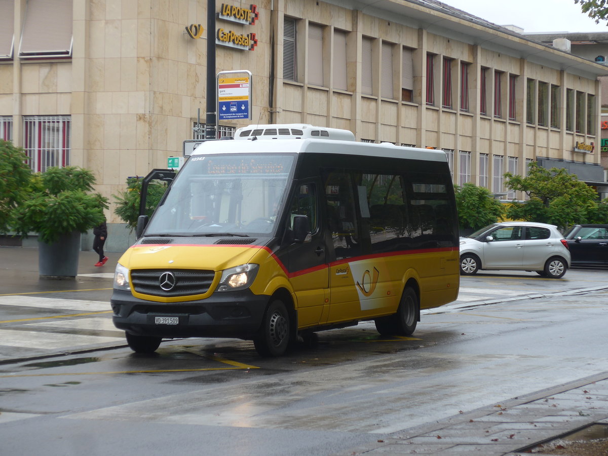 (220'323) - CarPostal Ouest - VD 391'509 - Mercedes (ex JU 47'549) am 30. August 2020 beim Bahnhof Yverdon