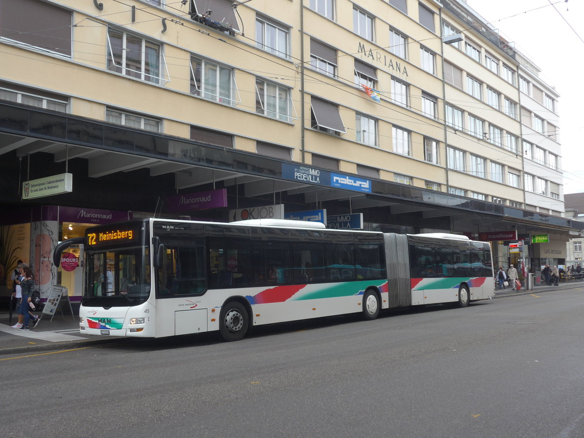 (220'415) - ASm Langenthal - Nr. 45/BE 703'518 - MAN am 31. August 2020 beim Bahnhof Biel