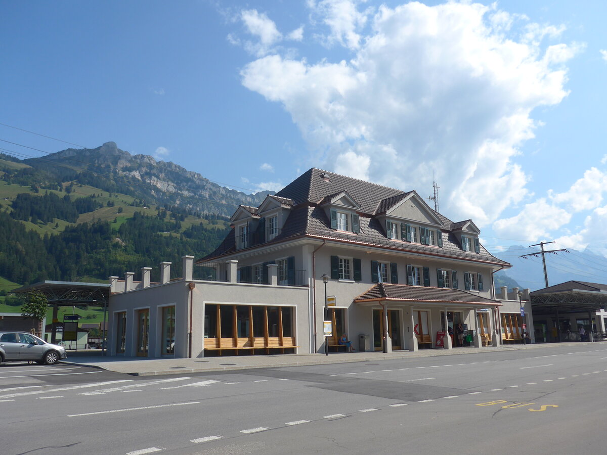 (220'780) - PostAuto/AFA-Haltestellen am 14. September 2020 beim Bahnhof Frutigen