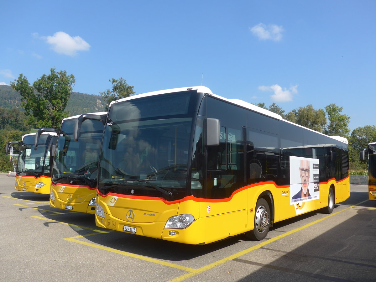 (220'837) - CarPostal Ouest - JU 43'872 - Mercedes am 20. September 2020 in Develier, Parkplatz