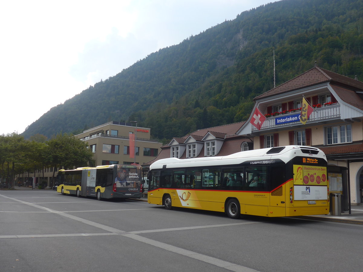 (220'940) - Steiner, Ortschwaben - Nr. 8/BE 610'539 - Volvo am 21. September 2020 beim Bahnhof Interlaken Ost (Einsatz PostAuto)