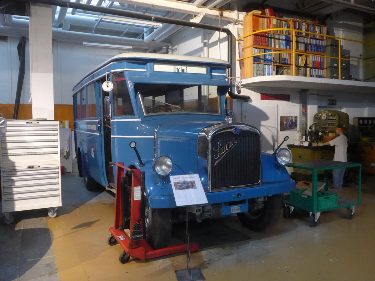 (221'170) - VBZ Zrich (OCS) - Nr. 45 - Saurer/Tscher (ex Firma in Spreitenbach; ex VBZ Zrich Nr. 245; ex VBZ Zrich Nr. 45) am 24. September 2020 in Arbon, Saurermuseum