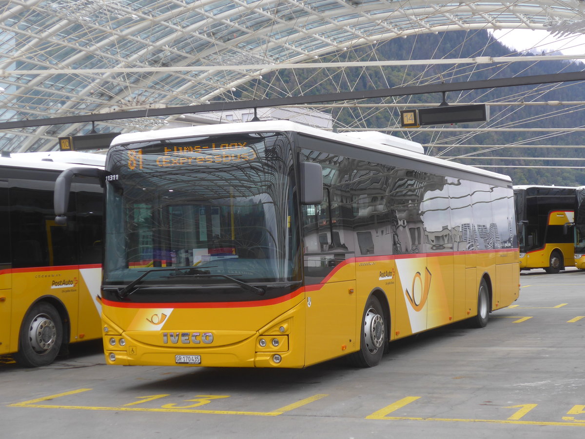 (221'452) - PostAuto Graubnden - GR 170'435 - Iveco am 26. September 2020 in Chur, Postautostation